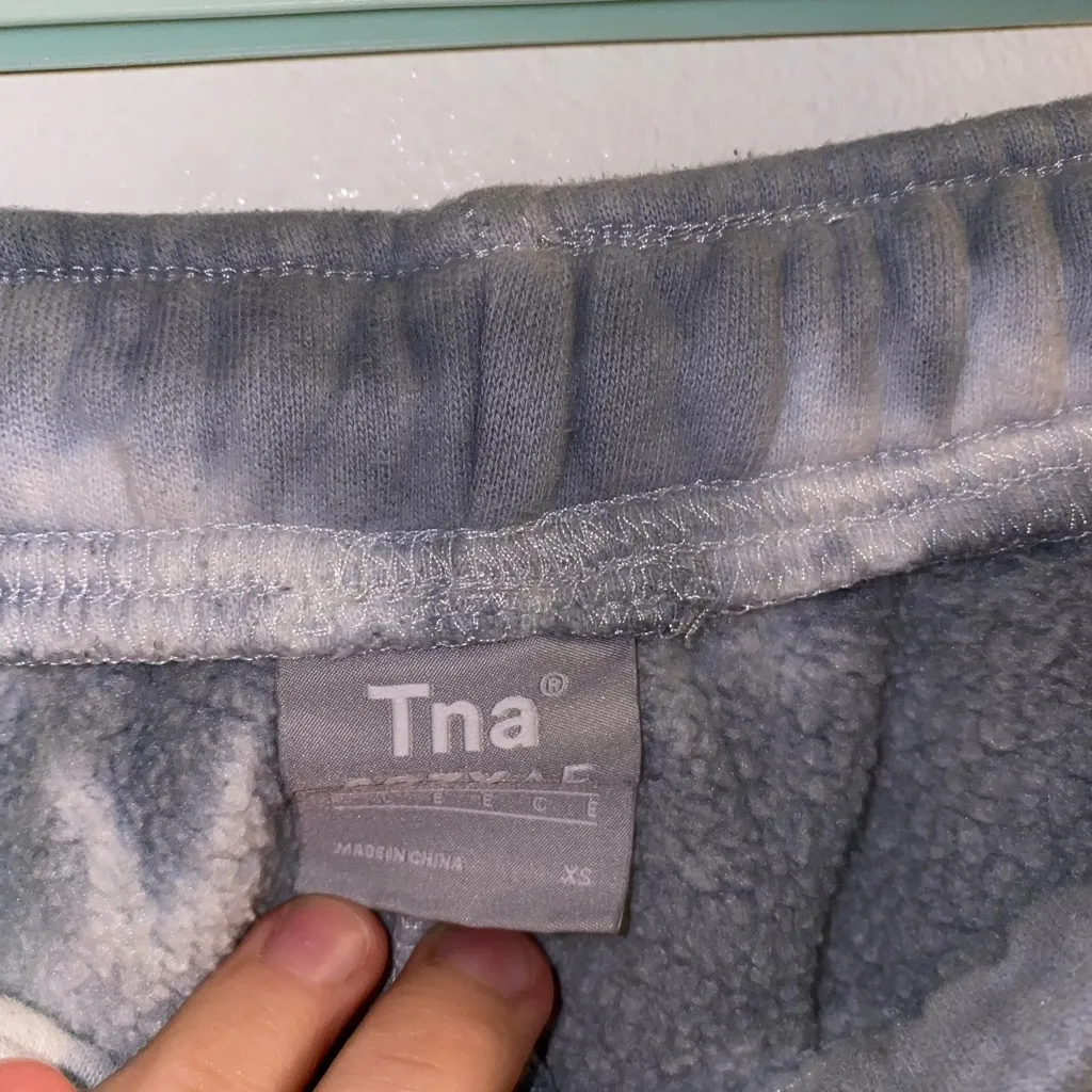 TNA Sweatpants Tie Dye Green Purple Fleece Lined Jogger Pant Womens Extra Small Size XS - Image 2