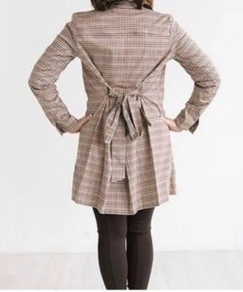 CAbi Sherlock Jacket houndstooth midi trench coat style women's size medium - Image 3