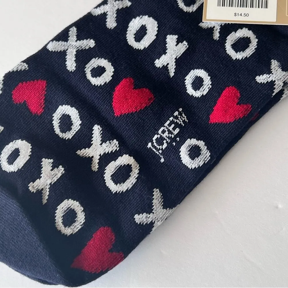 J.Crew Women's Dressy Style Ankle Socks XOXO Heart Print OS  NWT - Image 6