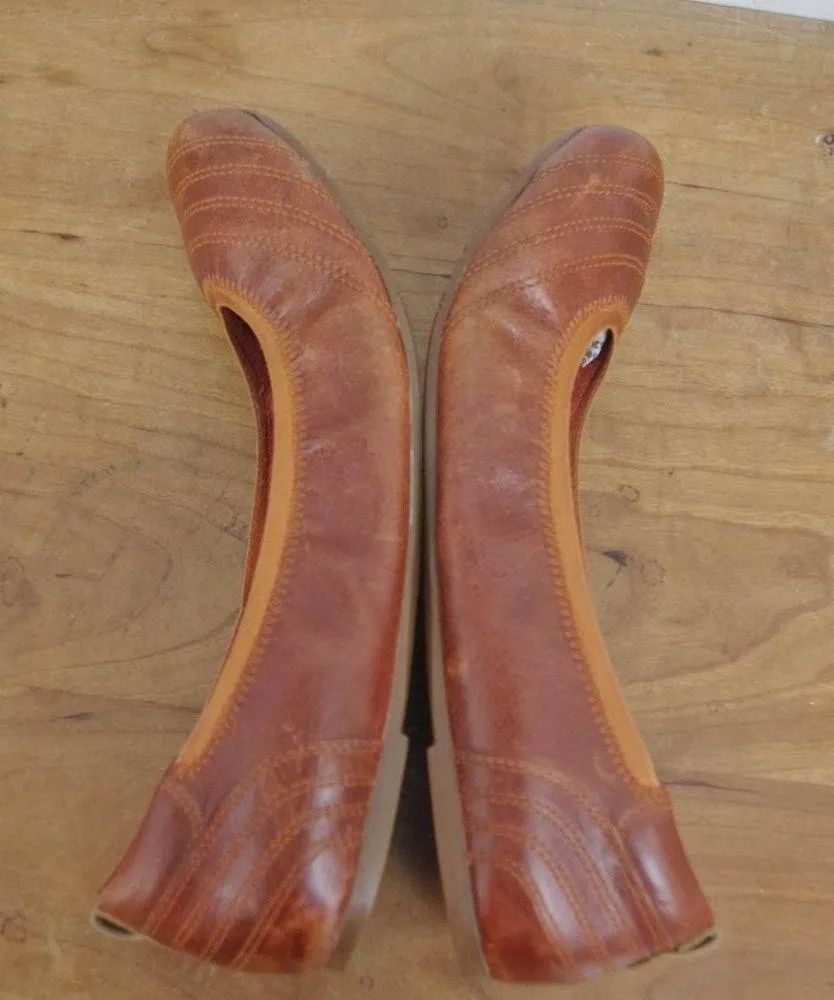 Timberland Brown Leather Ballet Style Flats Size 9 - Image 6