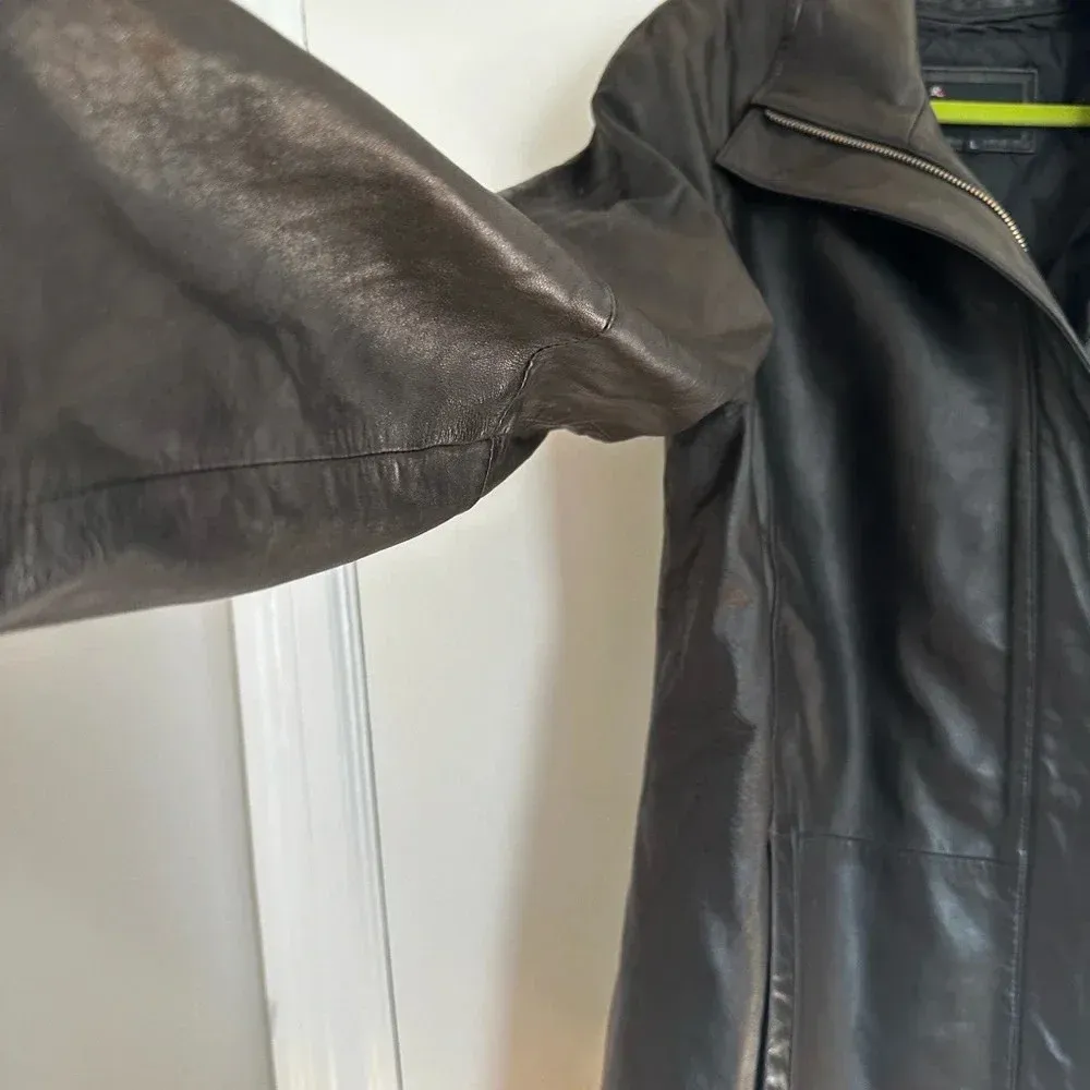 Women’s Large Roberto Rucci Black Leather Jacket. Removable Quilted Lining. - Image 14