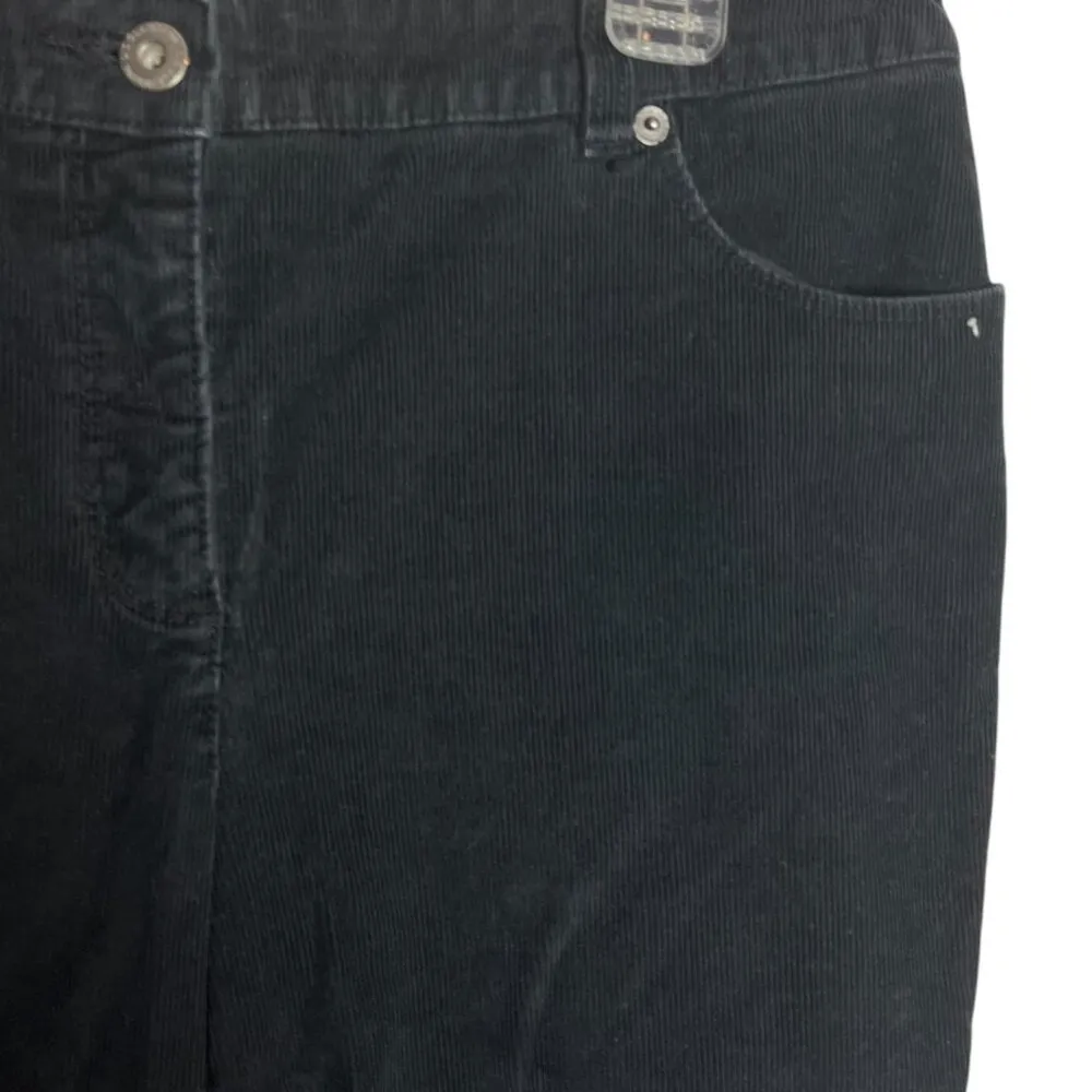 Liz Claiborne Women's 10 Jeans Corduroy Black Stretch Mid Rise‎ Casual - Image 2