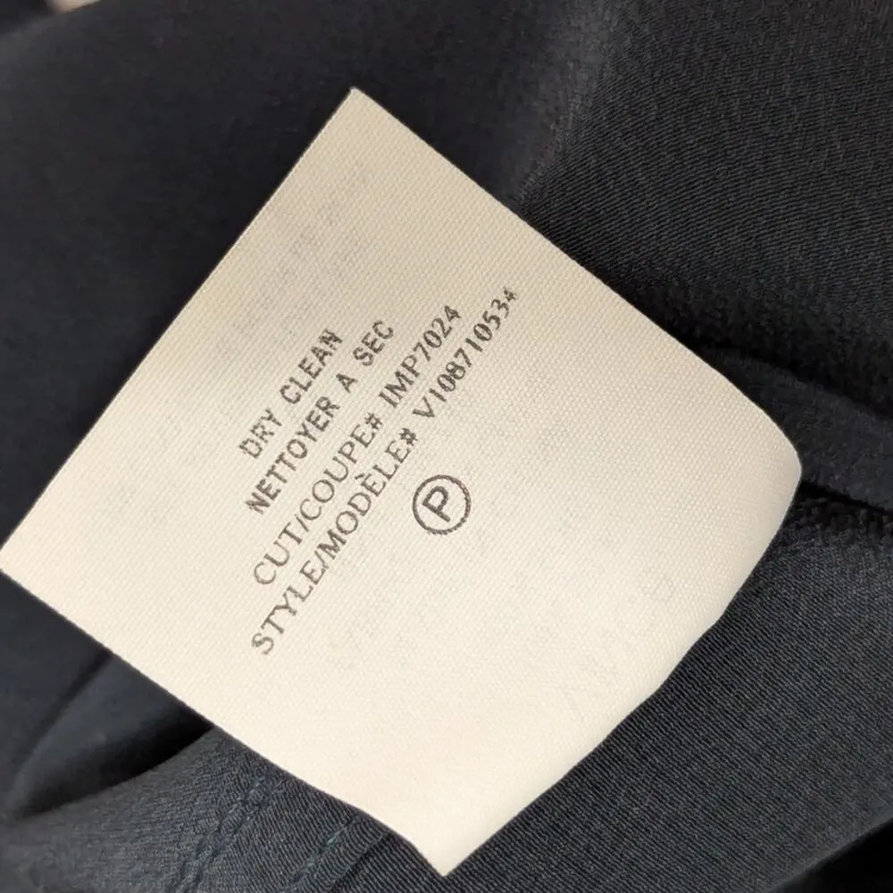 Vince Silk Oversized Pocket Blouse Top Navy Blue Womens 6 Plain Simple Corpcore - Image 4