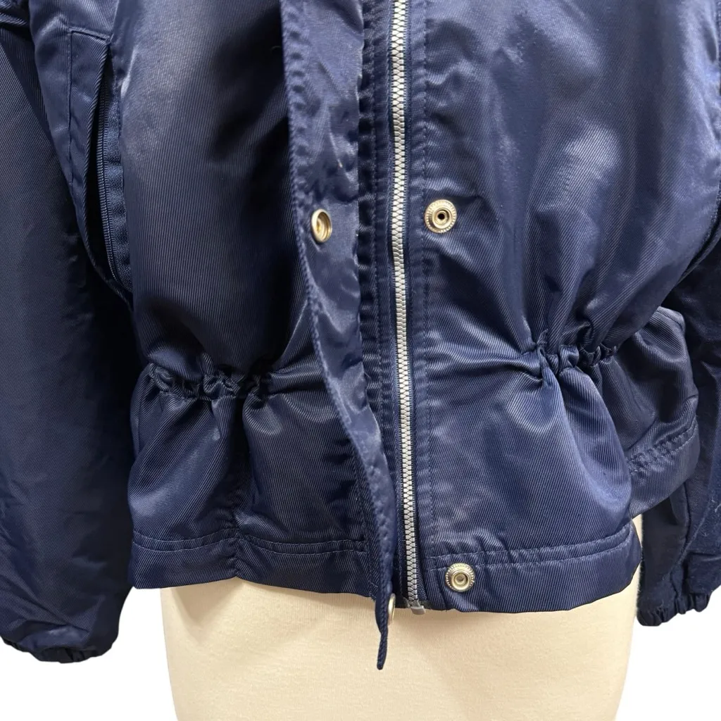 Nike Y2K Women’s Navy Blue Hooded Windbreaker Jacket Size Small - Image 3
