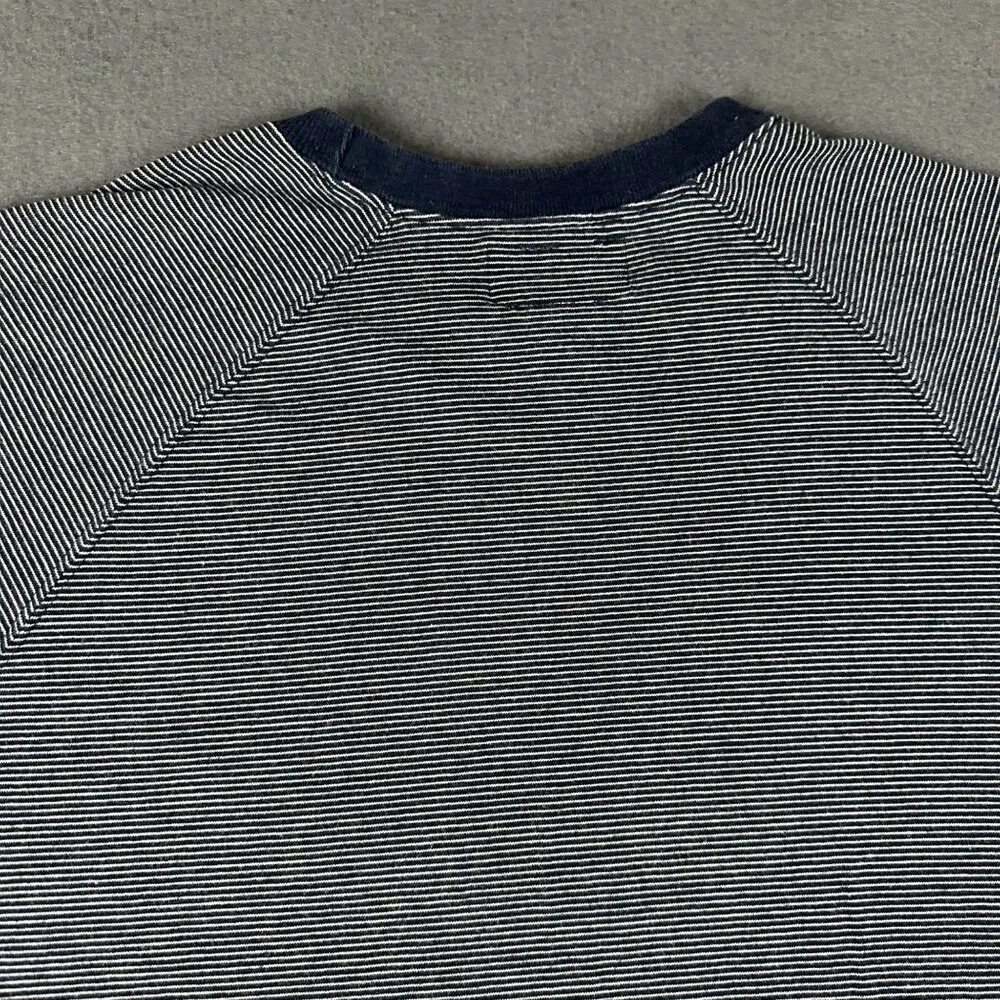 Vtg Abercrombie Fitch Womens XL Navy Blue Striped Pullover Short Sleeve T-shirt - Image 7