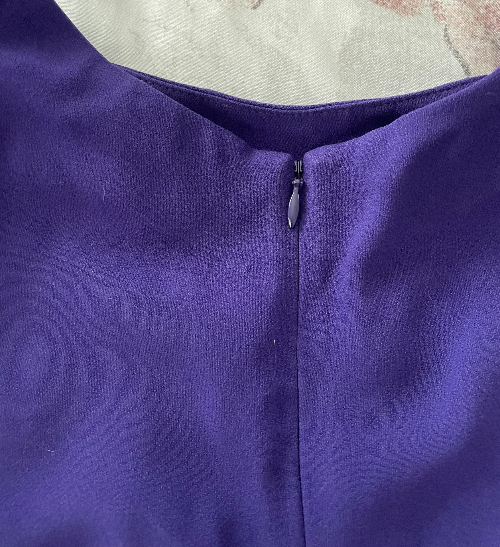 Purple Acetate Button Cuffs Cap Sleeves Jumpsuit, size 4 - Image 10