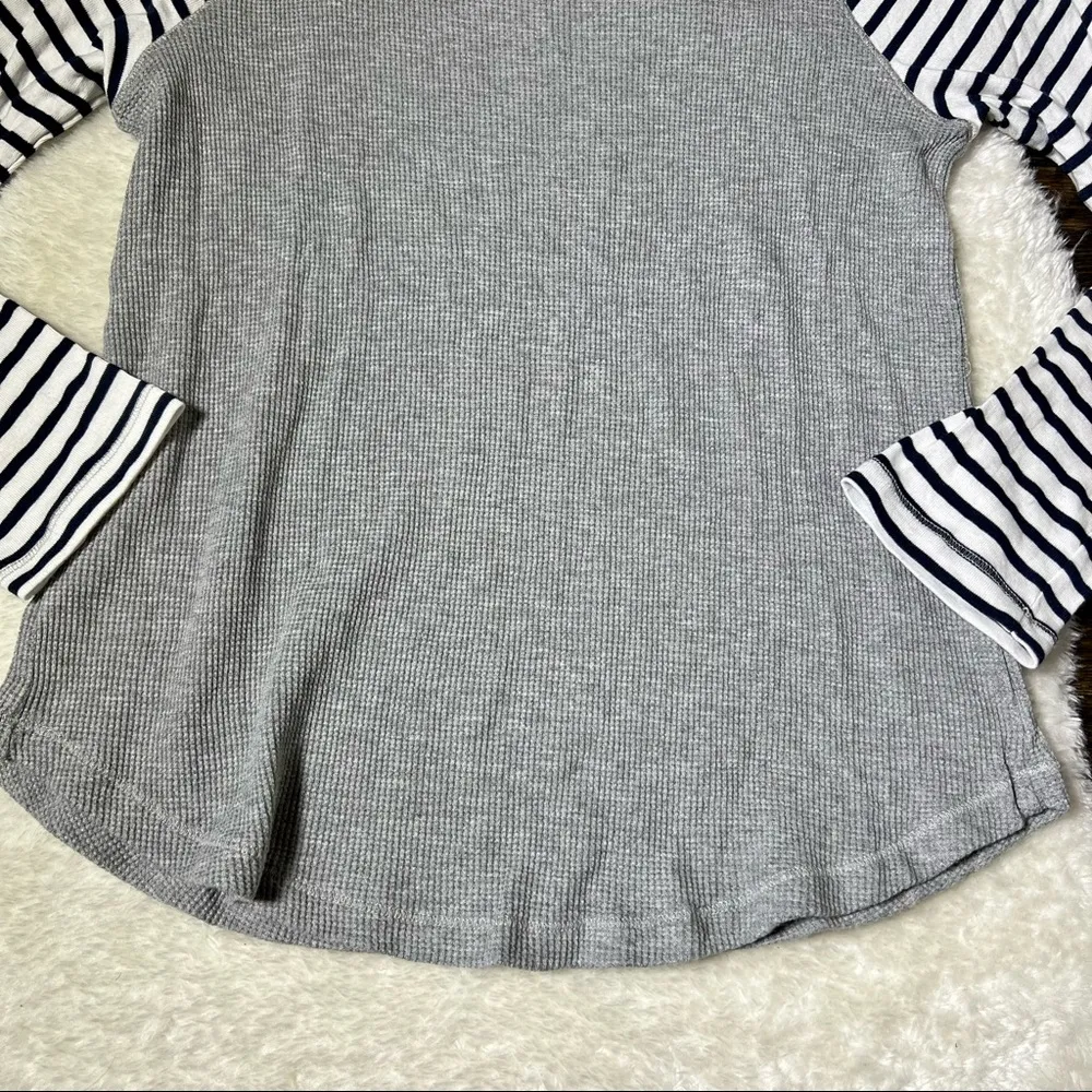 Splendid Venice Thermal Waffle Knit Stripe Raglan Top - Image 4