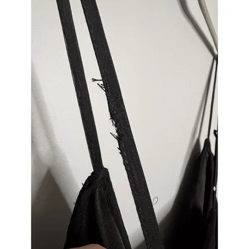 BHLDN Jia Bias-Cut Ruffled V-Neck Gown in Black Size 2 - Image 5