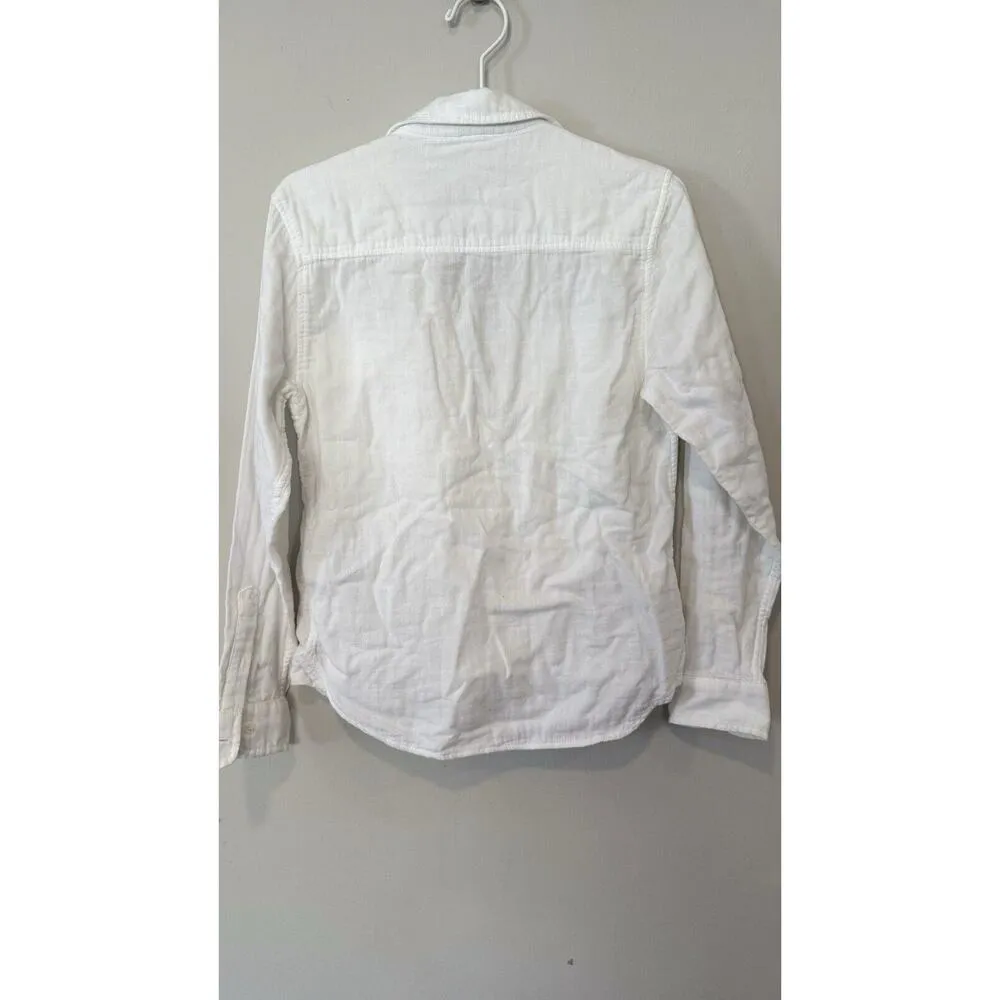 Mother White Lace Up Frenchie 100% Cotton Top Size XS 1681 - Image 10