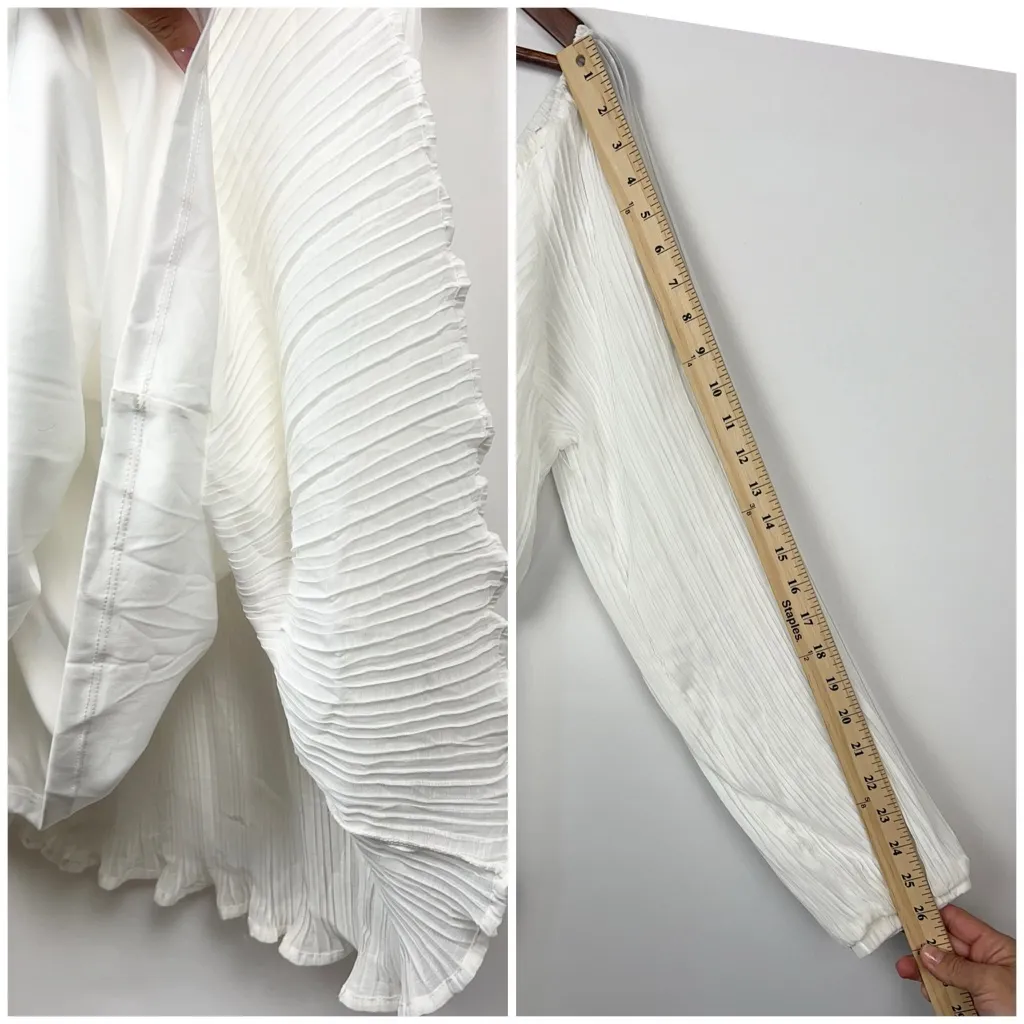 Lulus White One Shoulder Pleated M Midi Dress Long Sleeve Grecian Goddess
Style - Image 7