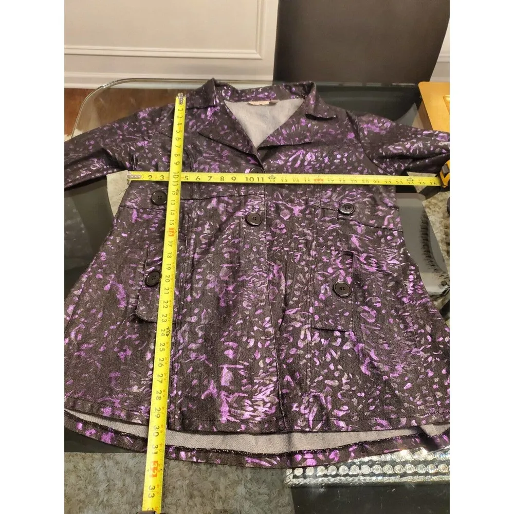 Gold Flava Purple/Black Cotton Long Sleeve Single Breasted Fitted Blazer Size 16 - Image 11