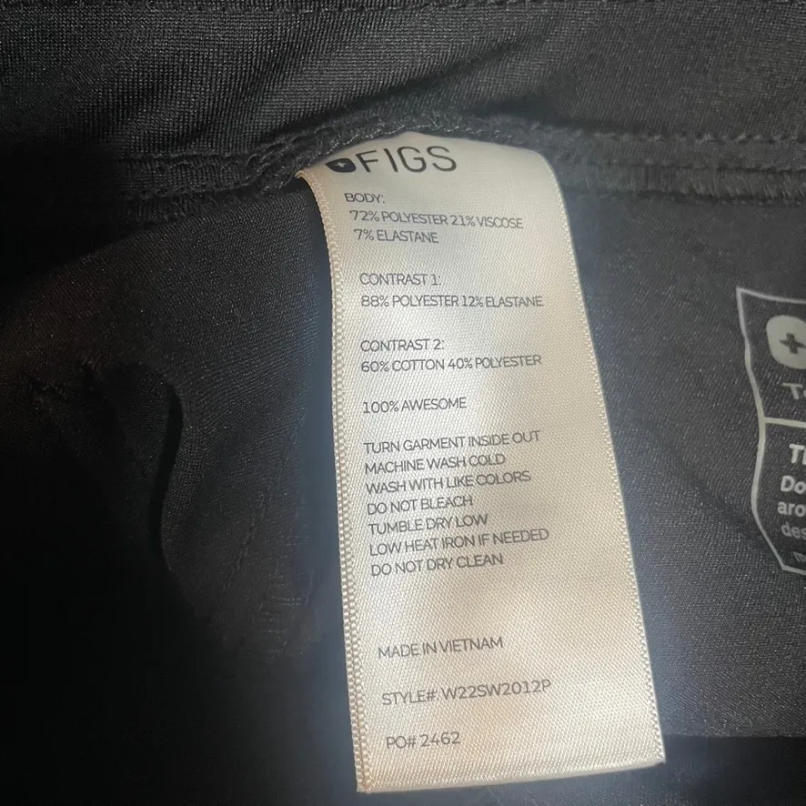 FIGS Zamora Jogger Petite Black Scrub Pants XXSP VET RN CNA - Image 3