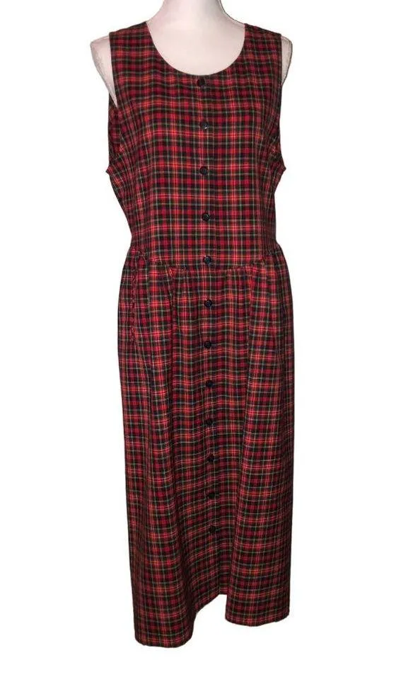 Vintage Pendleton Dress Womens L? Used Plaid Sleeveless - Image 4