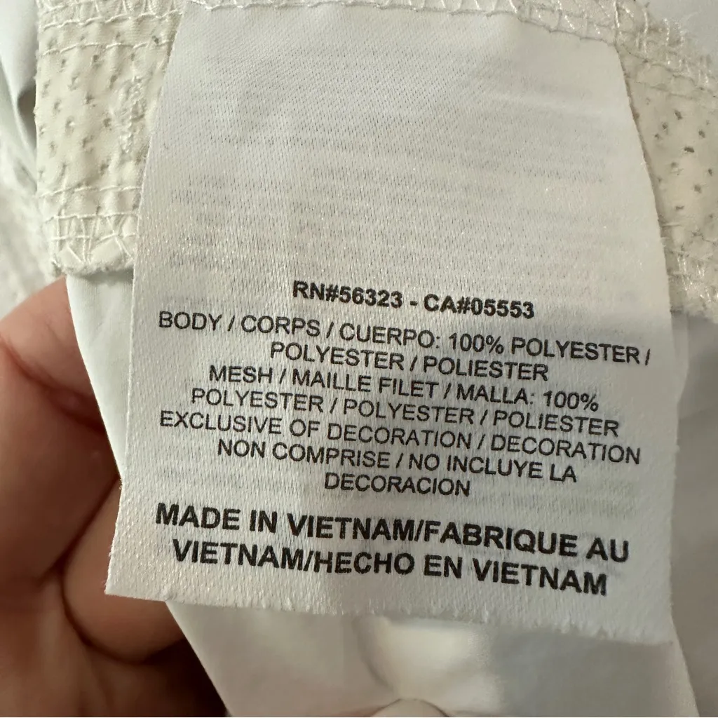 Nike Women’s Windbreaker Jacket White Lightweight Running Zip Up Size Medium - Image 12