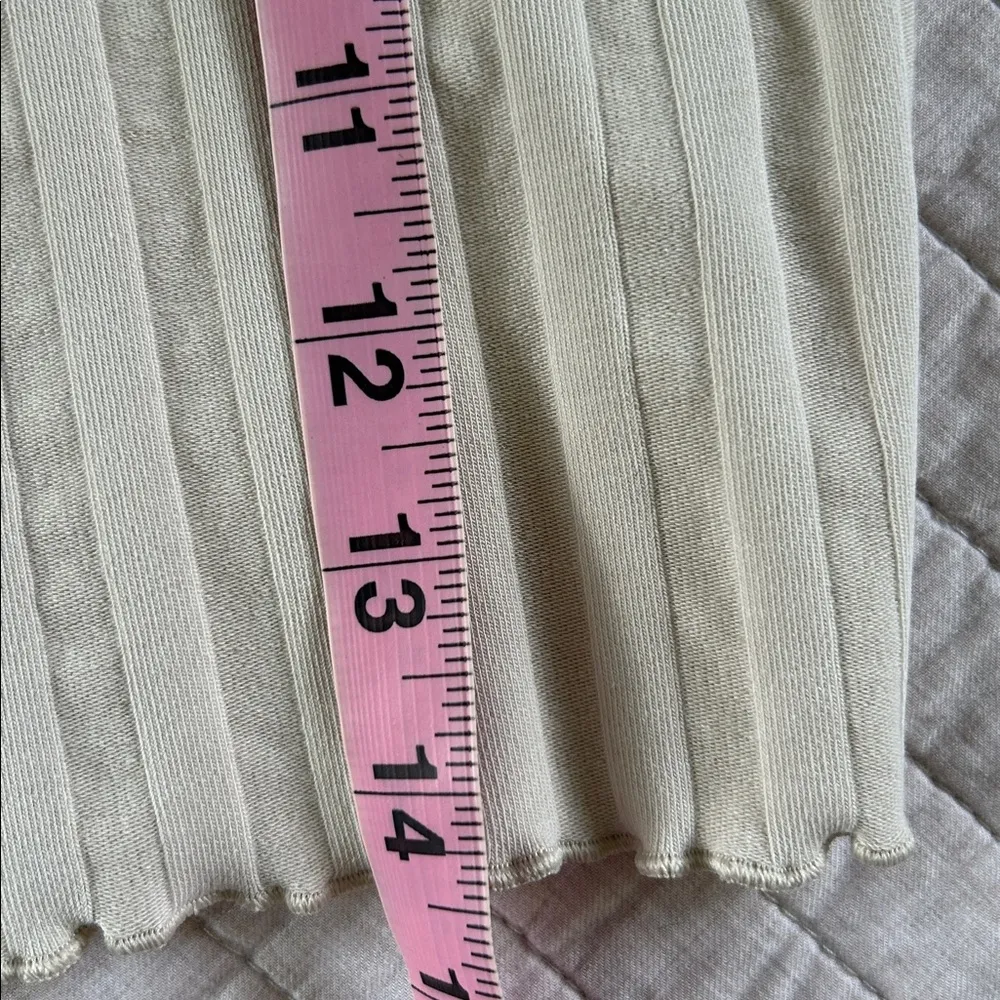 Aerie offline og original beige square neck cropped cotton ribbed baby tee M​ - Image 7