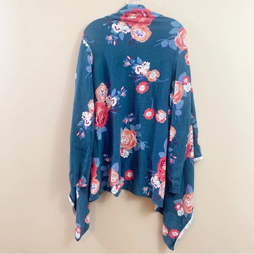 Matilda Jane 'Cozy Days' Blue/Pink Floral Drape Cardigan - Image 6