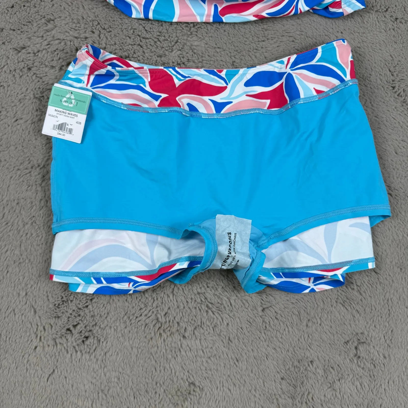 NWT Sunsets Making Waves Tankini Swimsuit‎ Set Sporty Swim Skirt top Small Blue - Image 9