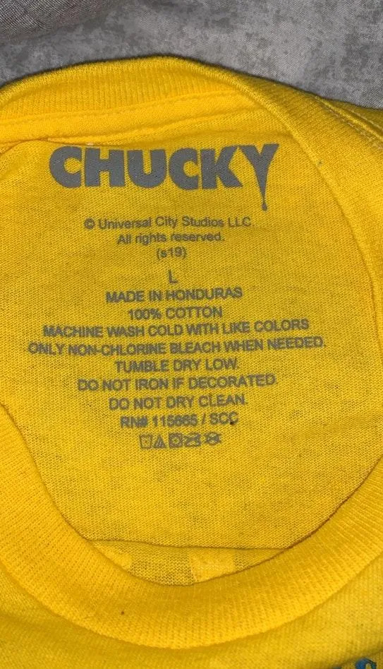 Chucky Shirt Yellow Size L - Image 3