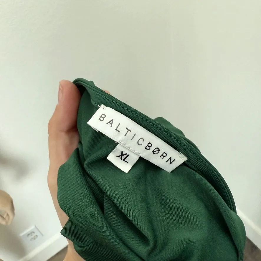 [Baltic Born] Hunter Green Mimi Midi Dress V-Neck Draped Bodycon Wedding Size XL - Image 11