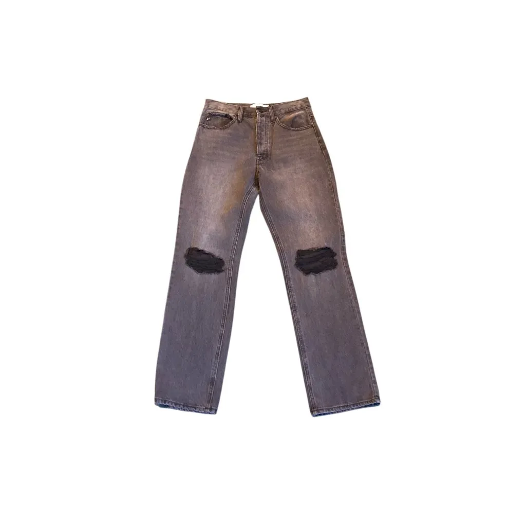 KanCan Black Distressed Straight Leg Jean Size 26 - Image 3