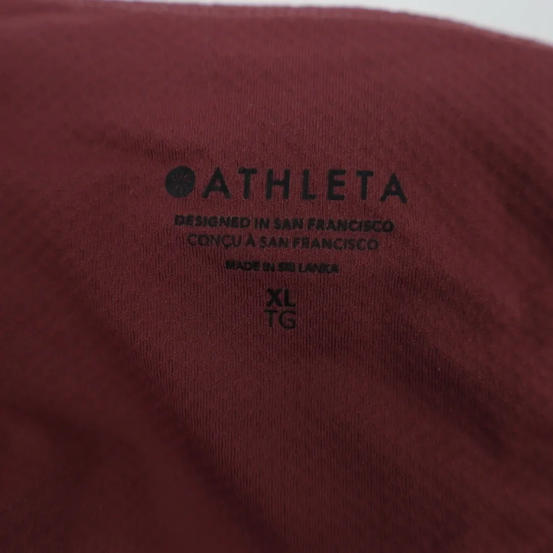 Athleta Burgundy Red V Neck Cropped Tank Top Size XL BCI Certified - Image 3