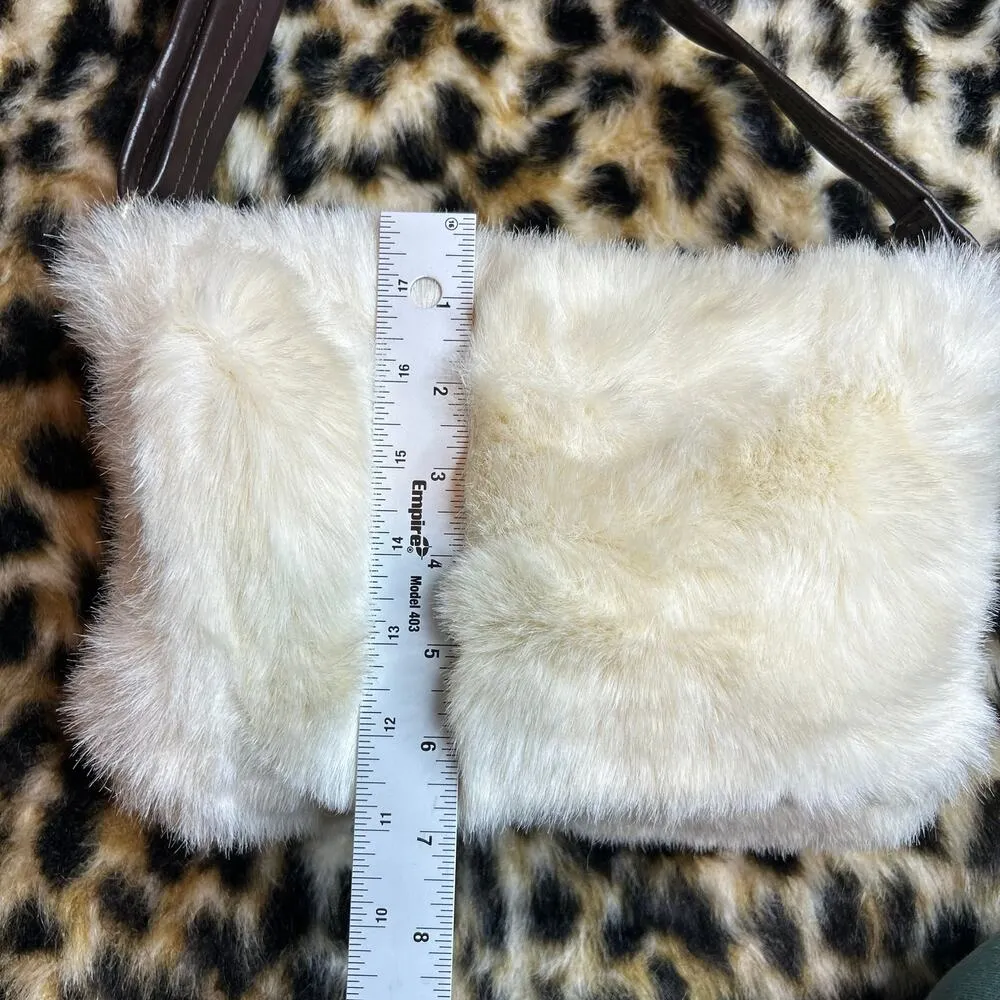Vintage Banana Republic Faux Fur Genuine Leather Trim Handbag - Image 7
