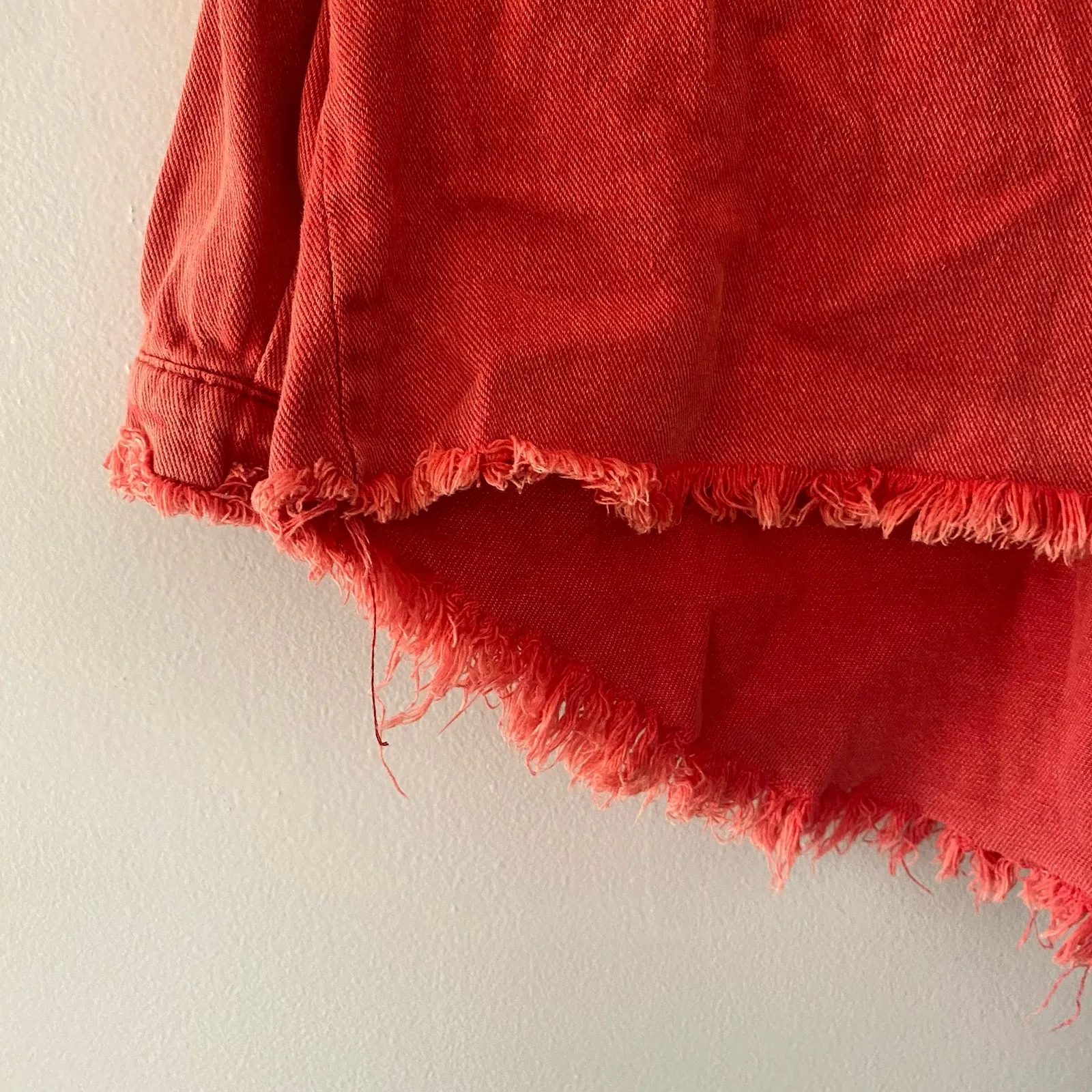 POL Hot Pink Cotton Distressed Oversized Shacket Jacket Women's size Large - Image 4