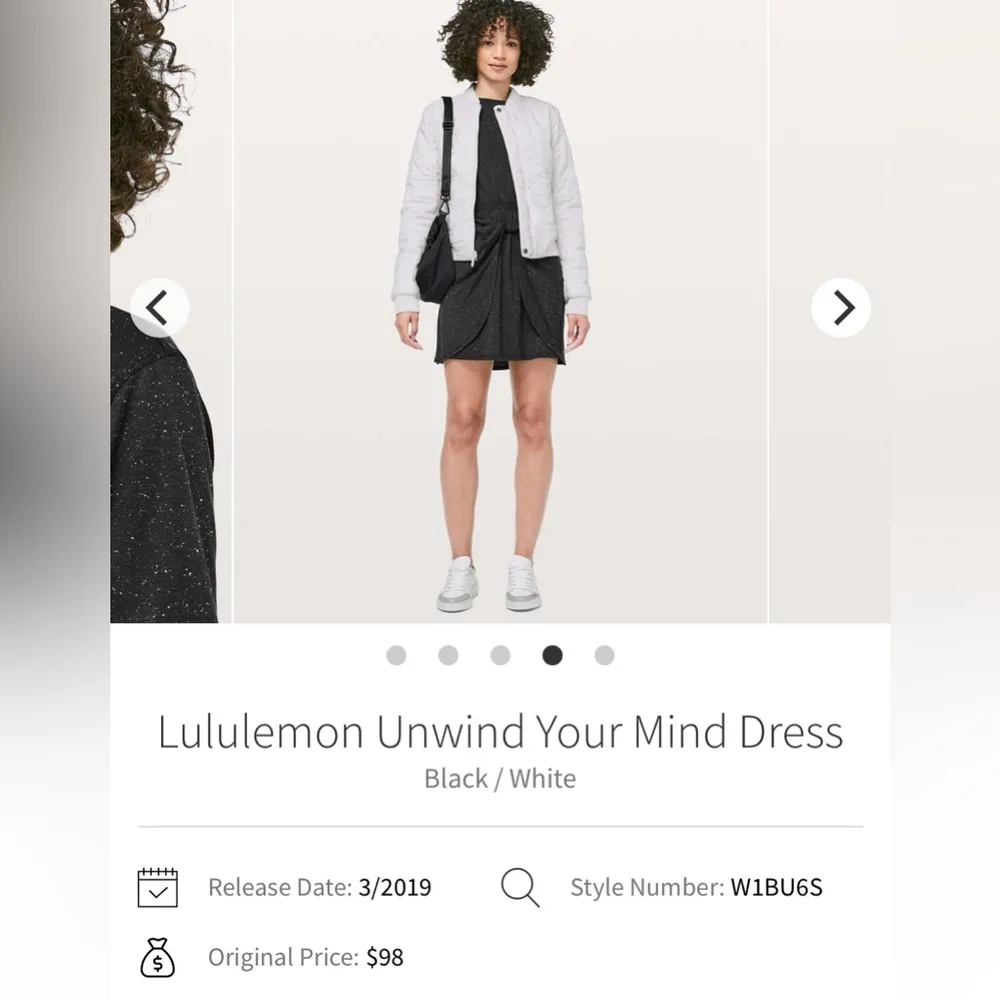 Lululemon Unwind Your Mind Dress Black White Size 8 M? - Image 11