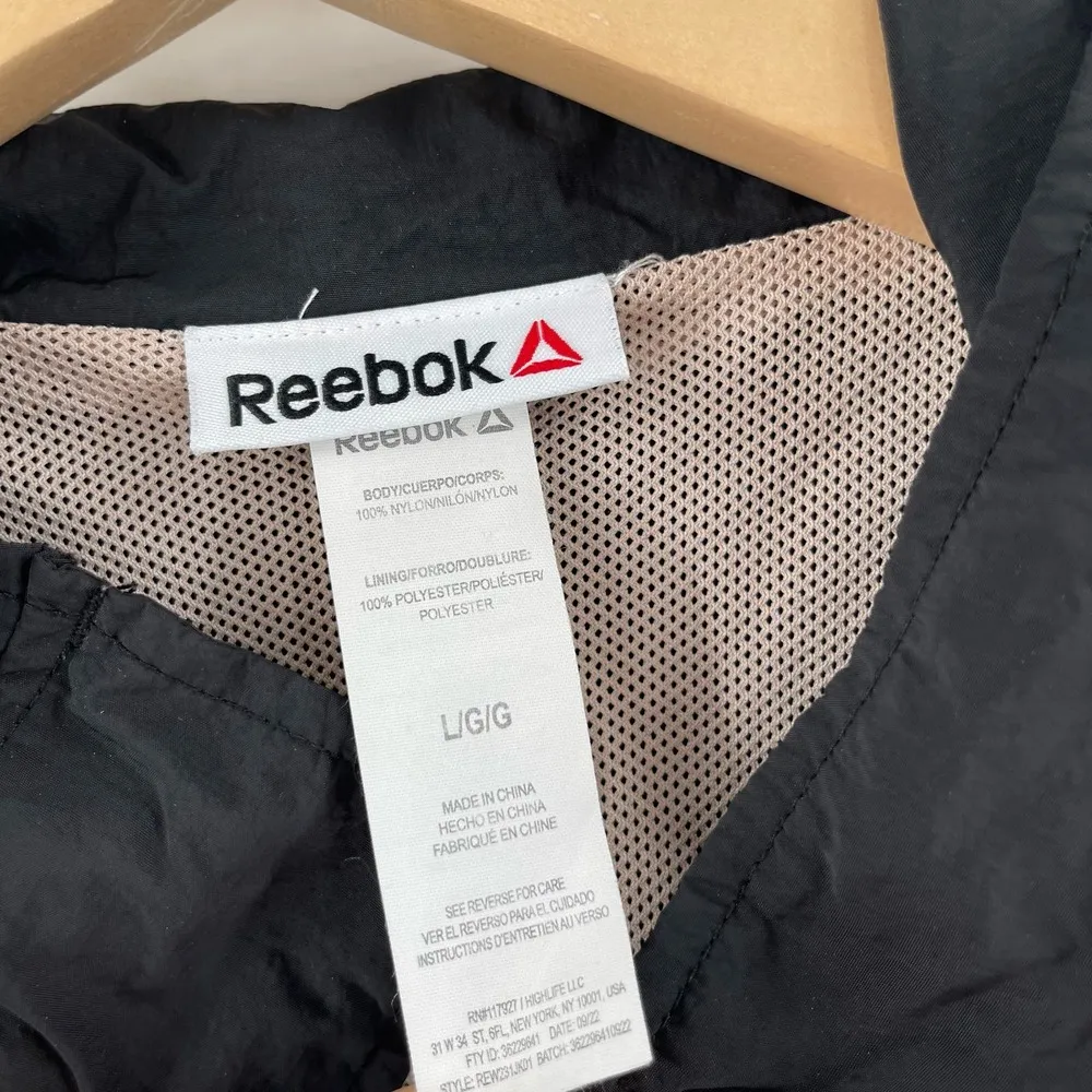 REEBOK Windbreaker Jacket Womens Size Large Zip Up Focus Track Pocket Athleisure - Image 5