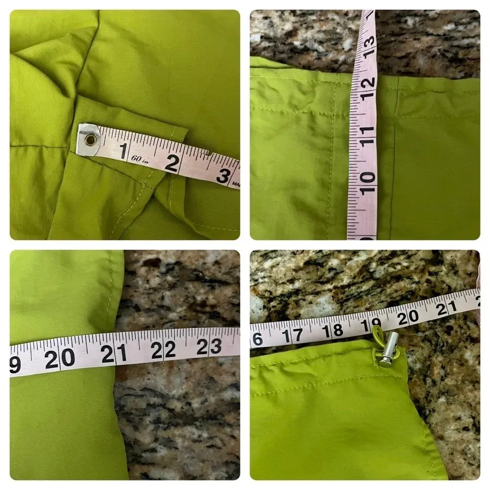 Happily Grey Women's Nylon Adjustable Waist Shorts Sz L Neon Green Athletic 40” Size L - Image 3