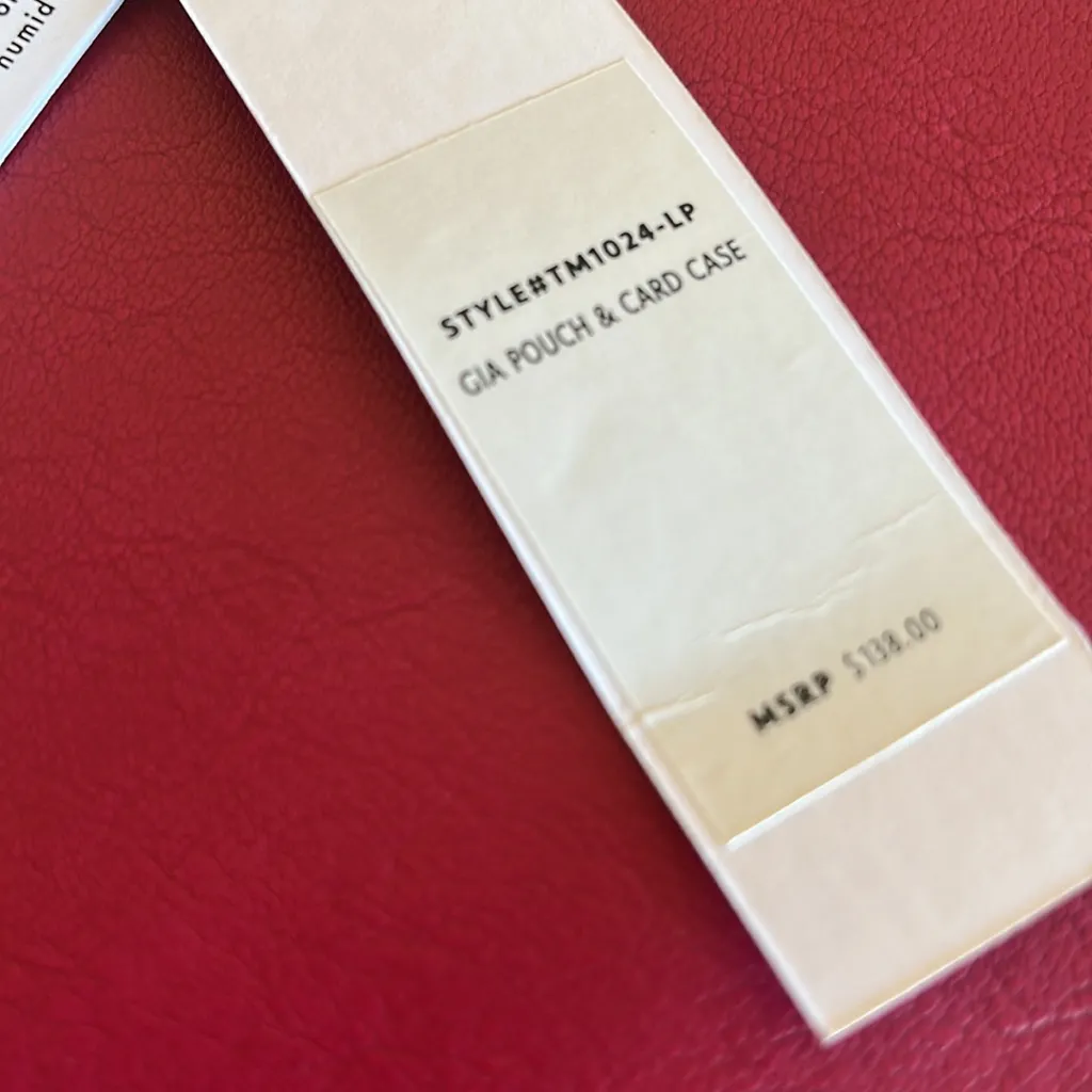 NWT THACKER GIA POUCH & CARD CASE Ring Wristlet Clutch RED LEATHER Pink - Image 8