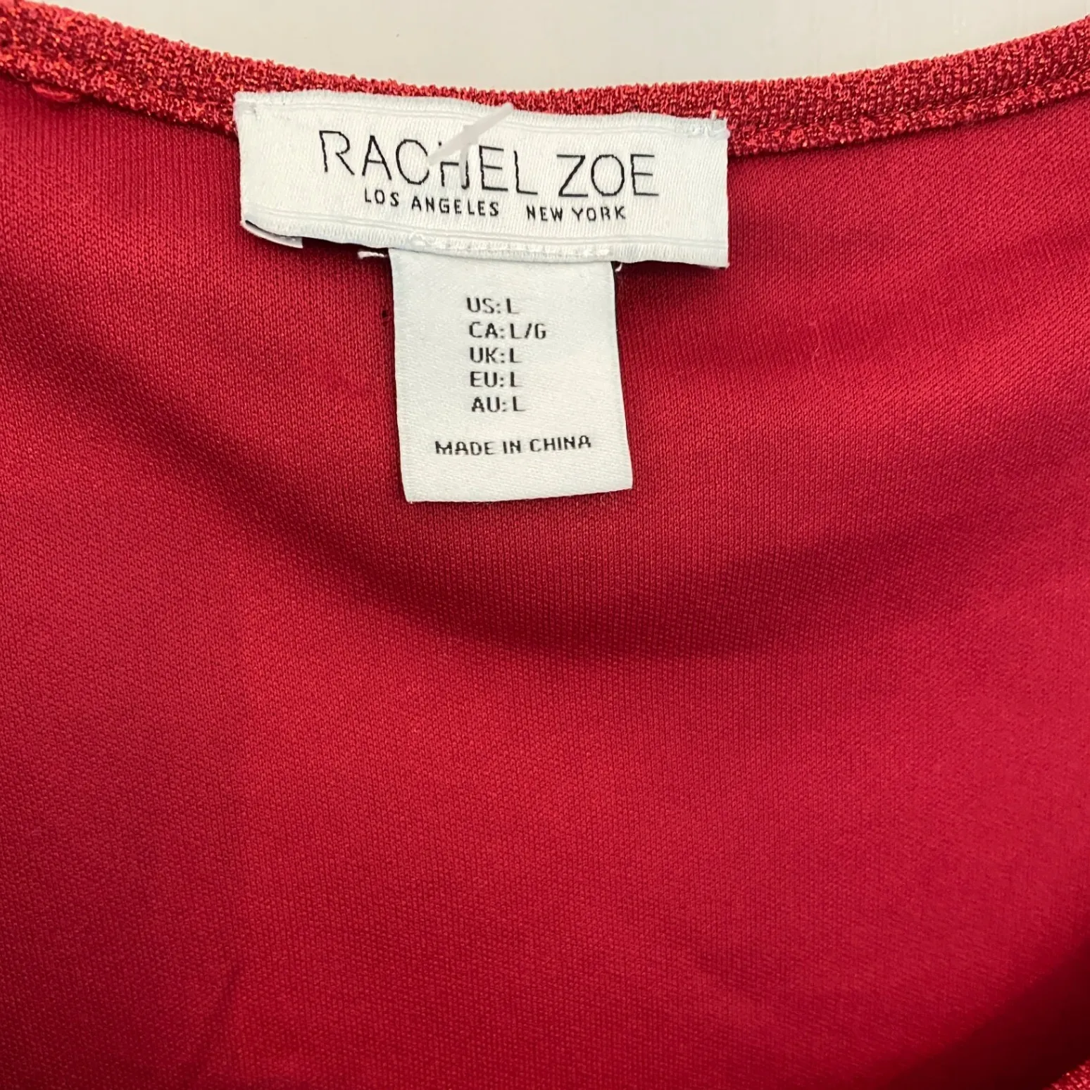 Burgundy Red Sparkle Long Sleeve Ball Gown Dress Evening Cocktail Party - L - Image 5