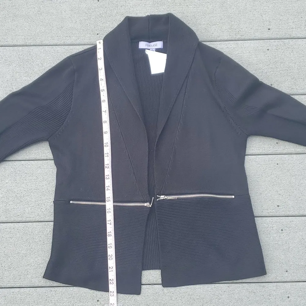 NWT Premise Black Cowl Neck Open Cardigan Sweater Jacket - Image 9