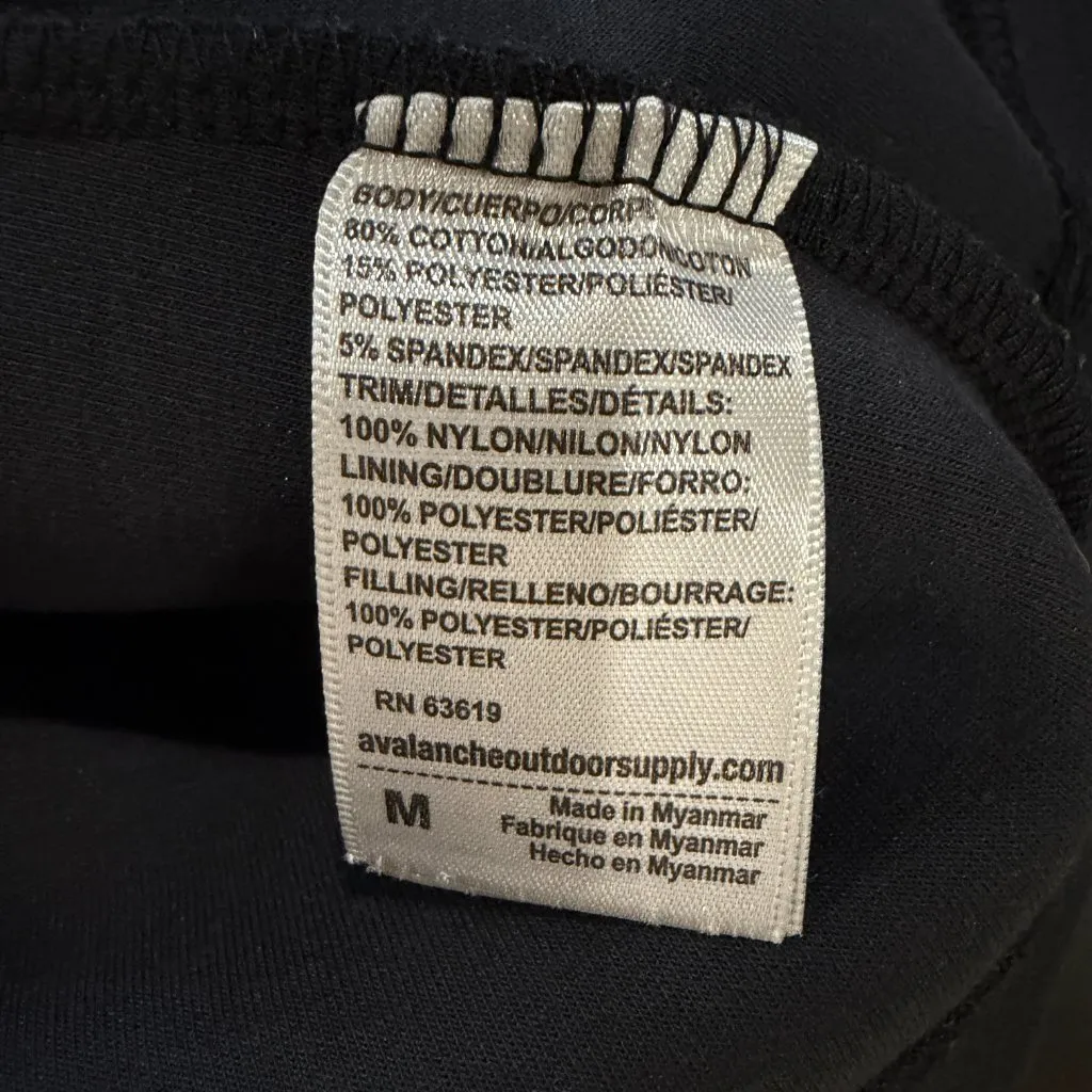 AVALANCHE Quilted Puffer Jacket Coat Zip Up Black Size Medium - Image 9