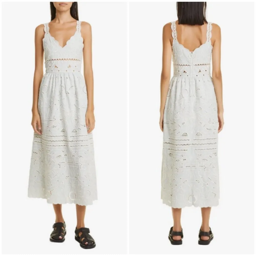 💕SEA NEW YORK💕 Blaire Eyelet Sleeveless Midi Dress ~ Blue 12 NWT - Image 10