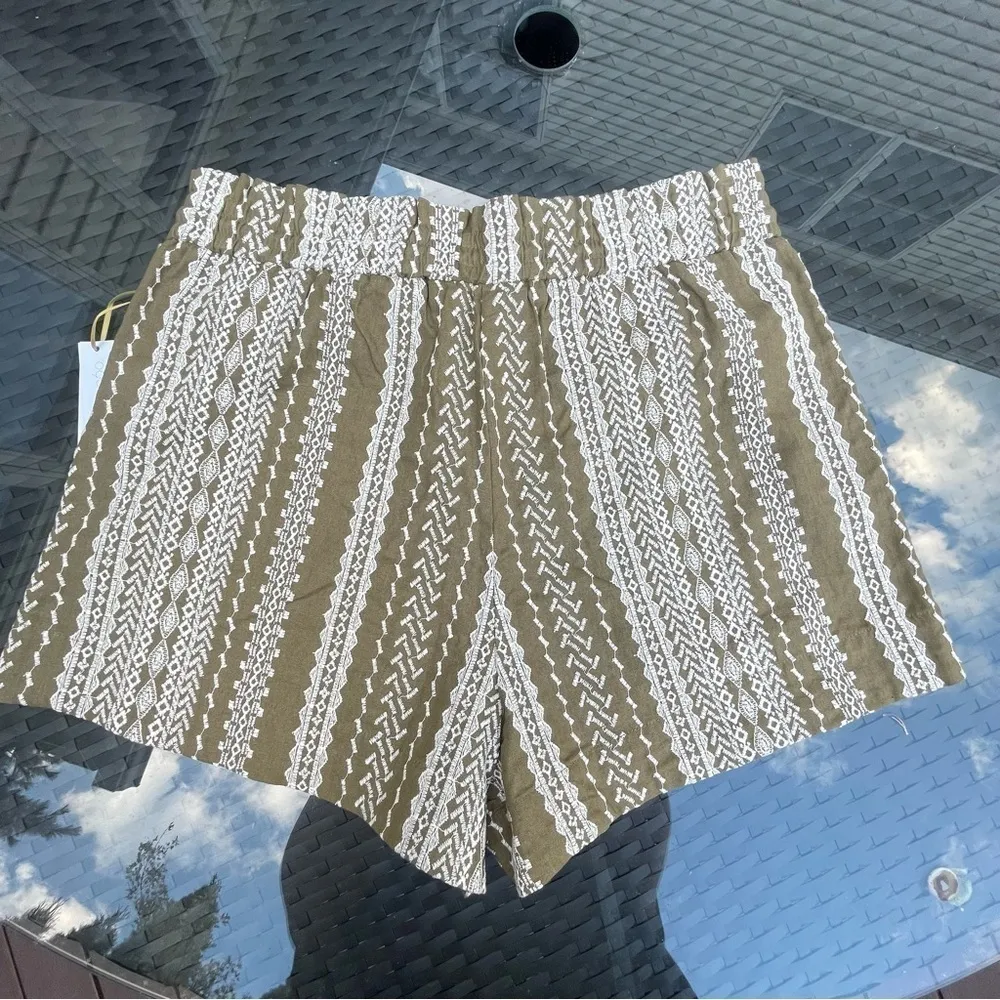 House of Harlow 1960 x Revolve linen embroidered shorts & crop top matching set Green Size M - Image 15