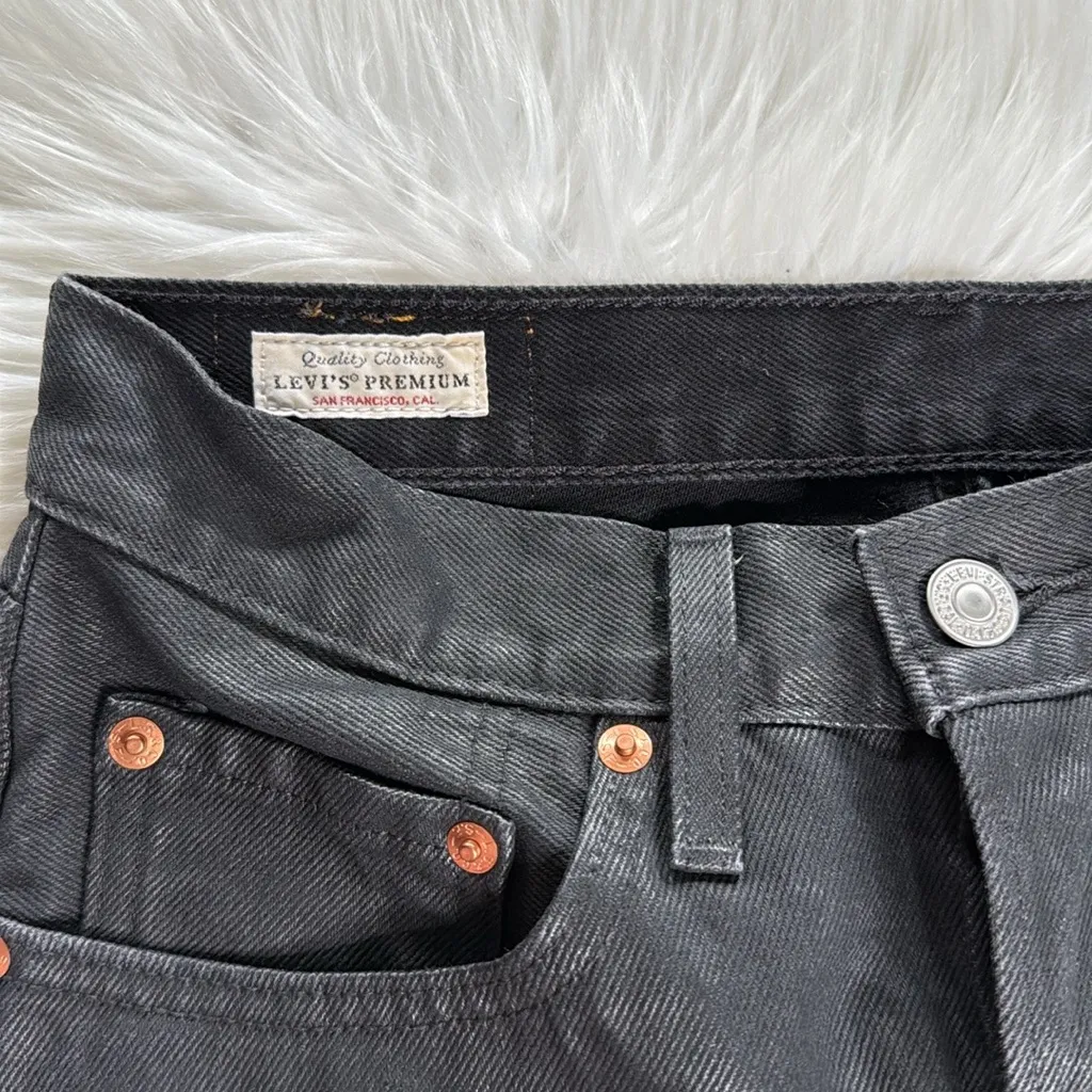 Levi’s Black Wax Coated Jeans - Image 4