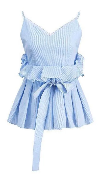 Sleeveless Ruffle Top Blue Size XS - Image 4