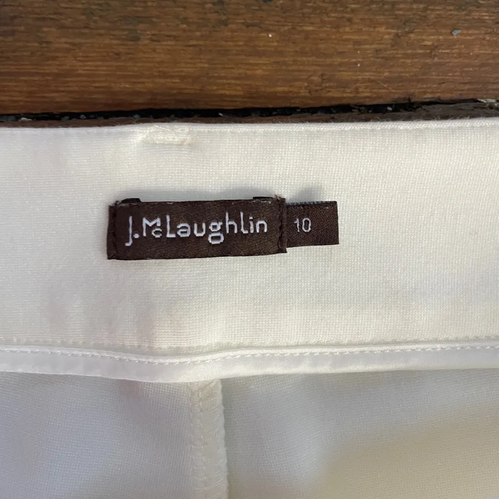 J. McLaughlin Deanne Split-Front Hem Ivory Knit Trouser Pants - Sz 10 💚🎀 - Image 13