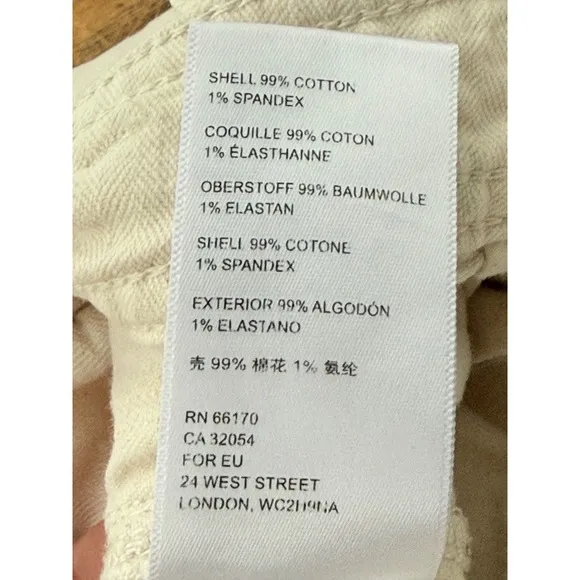 A7‎ Anthropologie Cream Twill Carpenter Pants Size 30 High Waisted Utility - Image 4