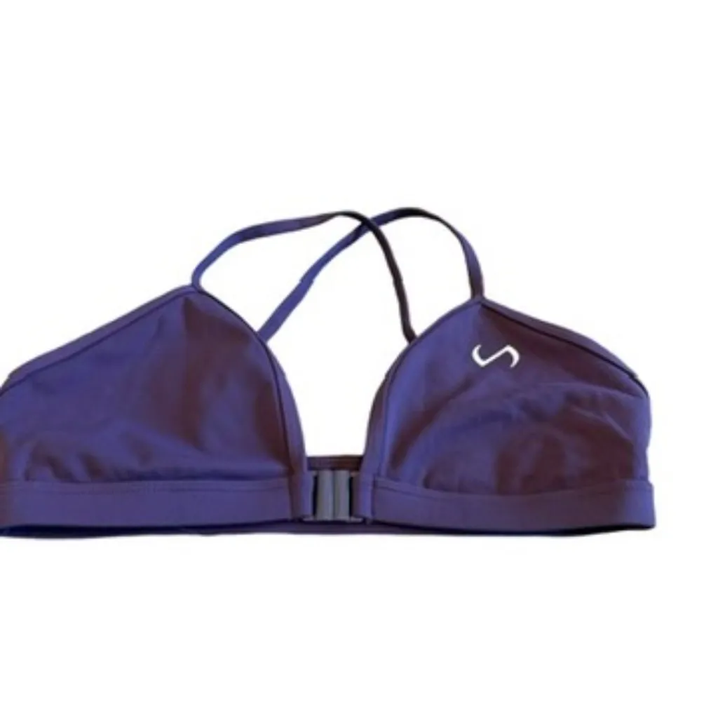 TLF Take Life Further Two Piece Workout Athletic Set Bra Shorts Size Medium Purple - Image 4