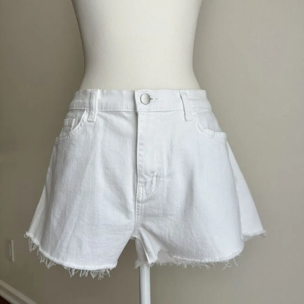 L’AGENCE Ryland High Rise Cut Off Shorts White Blanc Denim Raw Hem US 31 NWT - Image 4