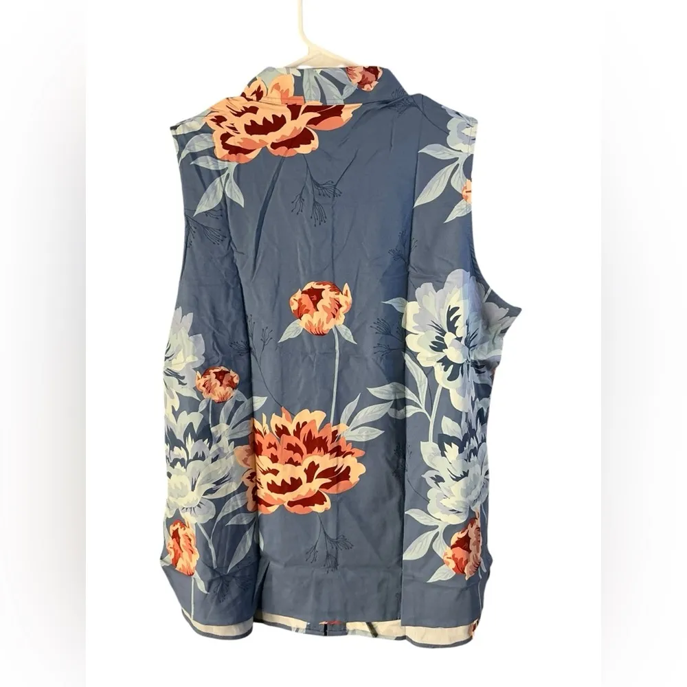 Floral Sleeveless Button-Up Top - Image 2