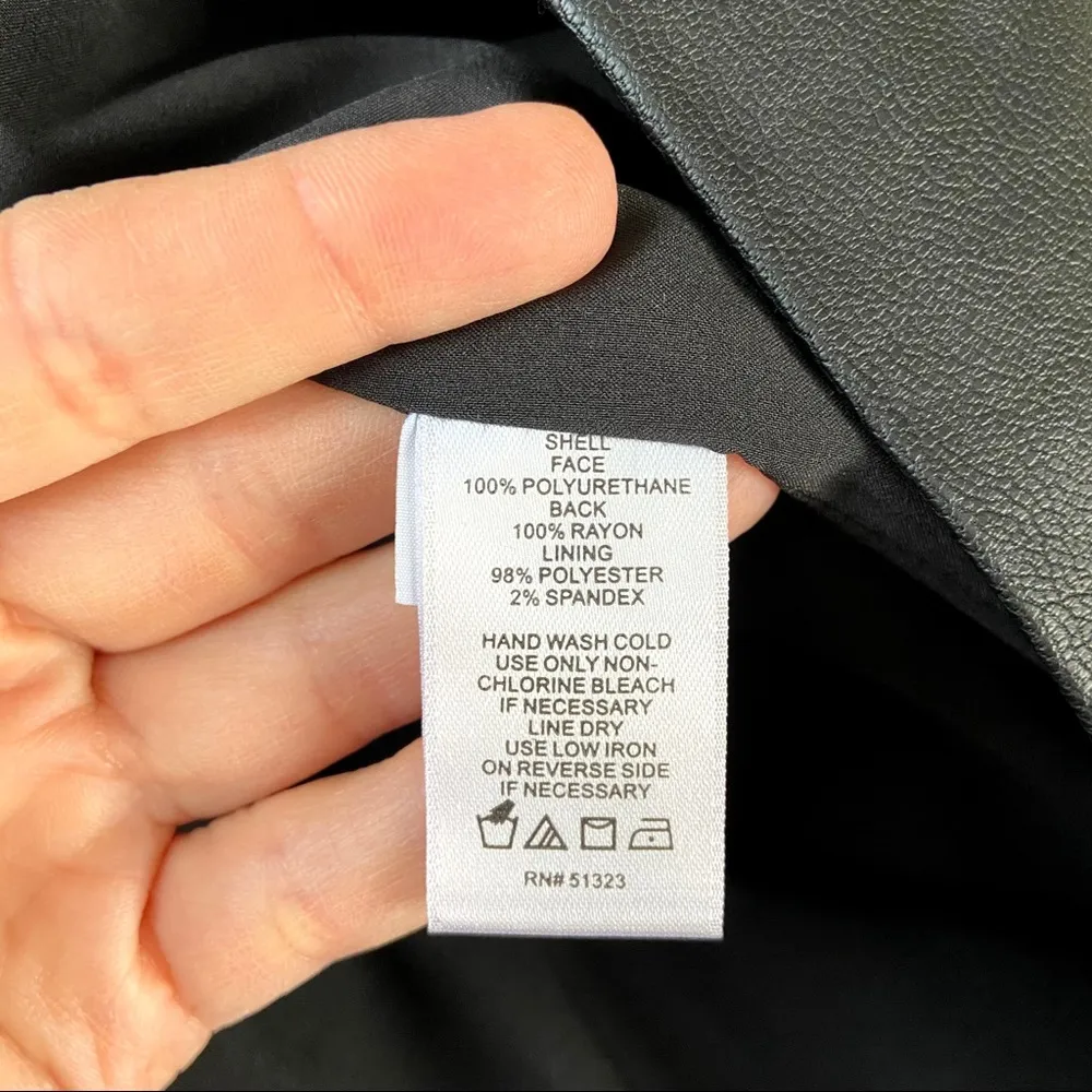 NWT 1. State Black Faux Leather Ruffle Dark Academia Mini Skirt - Image 11