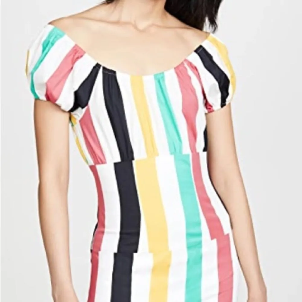 NEW Caroline Constas Calla Mini Dress Multi Color Stripes Size Small Pink - Image 3