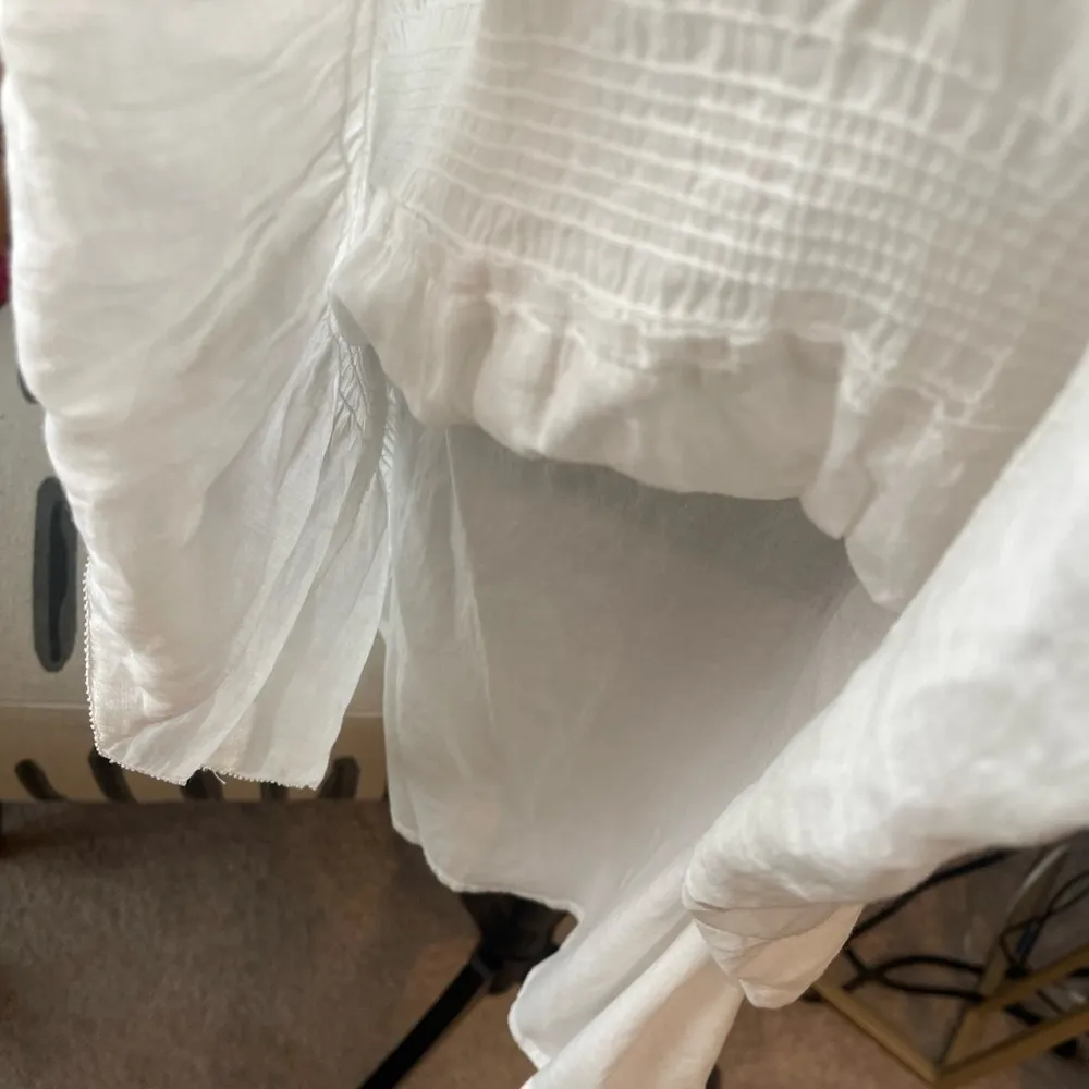 Women’s Theory White Tiered Sundress Spaghetti Strap Boho Peasant Vacation Flowy - Image 11