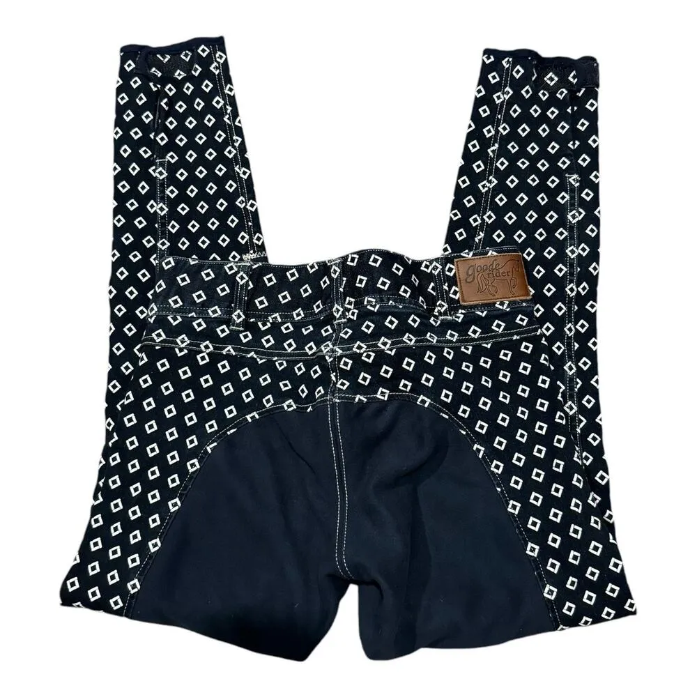 Goode Rider blue denim with white print & Horze gray breeches bundle size 28 R - Image 8