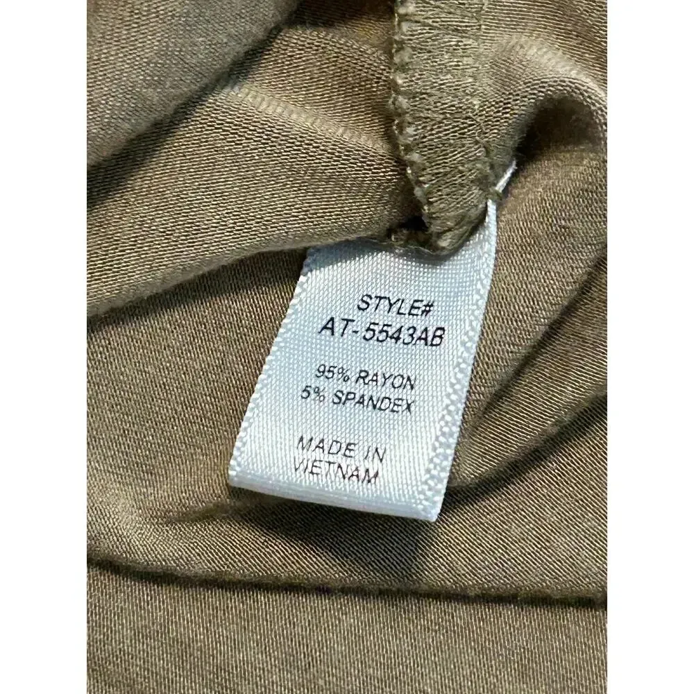 Zenana V-Neck Long-Sleeved Top Size XL Oversized Neutral Tan Stretch Basic Shirt - Image 4