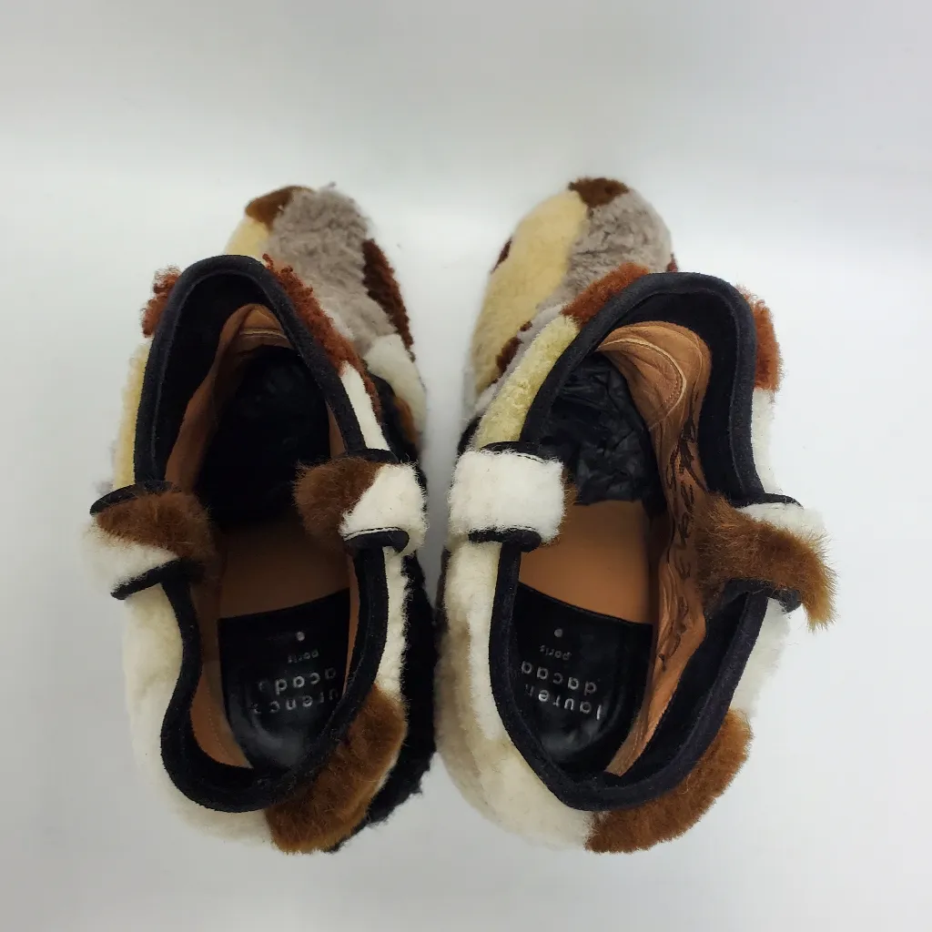 Laurence Dacade Pete Patchwork Shearling Fur Bootie Size 38.5 Brown - Image 5