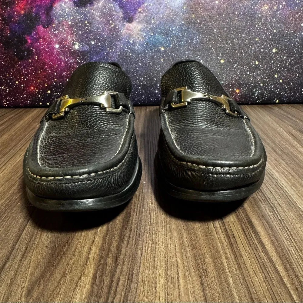 ALLEN EDMONDS Firenze Horse Bit Loafers Black Pebbled Leather Italy Men Sz 13 - Image 2
